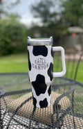 40oz Premium Cow Print Stainless Steel Tumbler | Insulated Travel Mug | Chill Canyon