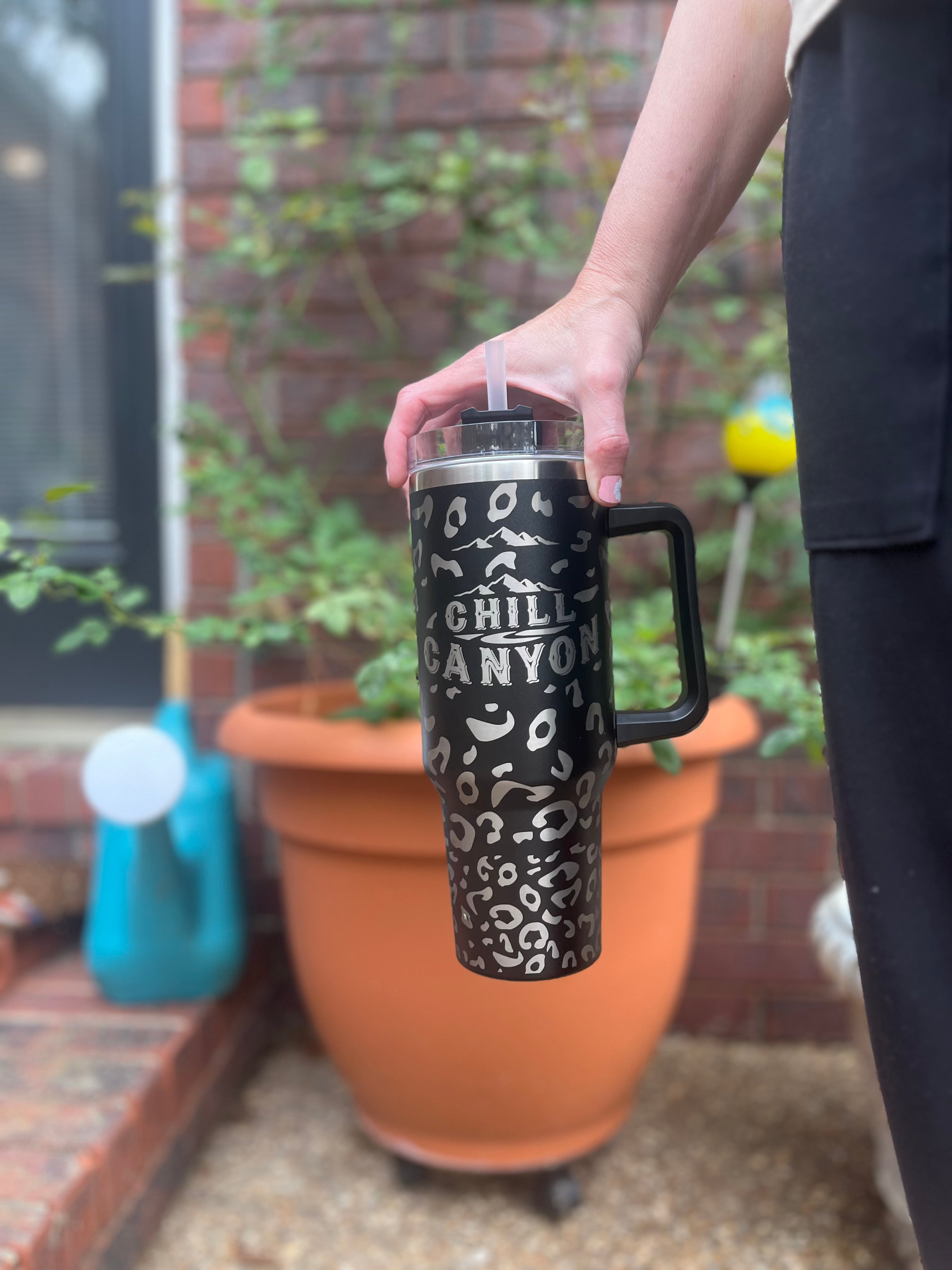 40oz Premium Leopard Print Stainless Steel Tumbler | Insulated Travel Mug | Chill Canyon