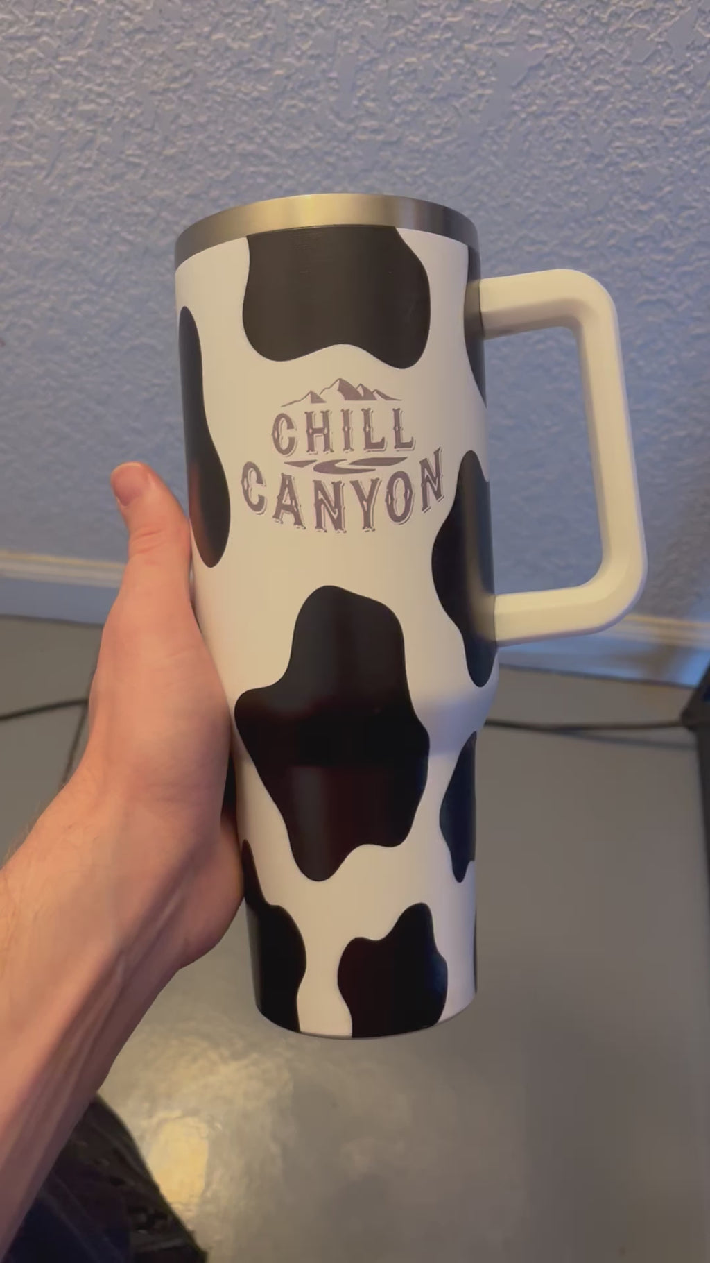 40oz Premium Cow Print Stainless Steel Tumbler | Insulated Travel Mug | Chill Canyon